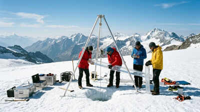 Scientists drill 33 feet into a vanishing Alpine glacier to recover a 2,000-year climate record revealing ancient silver mining, massive forest fires, and far-off volcanic eruptions