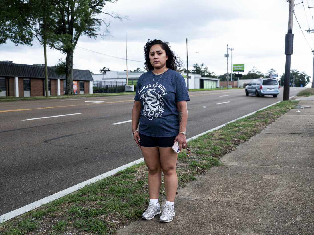 Maria Oceja, a community organizer and co-founder of Vecindarios901, along Summer Avenue in Memphis, TN. Summer Avenue has been one of the more active areas where members of the Memphis Safe Task Force patrol.