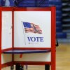 Voting booths in Bangor, Maine