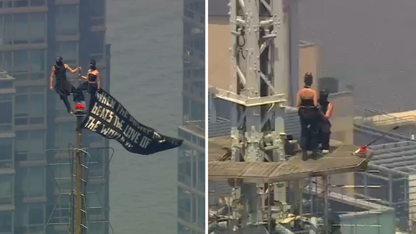 Daredevil couple Angela Nikolau and Ivan Beerkus climb to top of Empire State Building in NYC, gets engaged, taken into custody