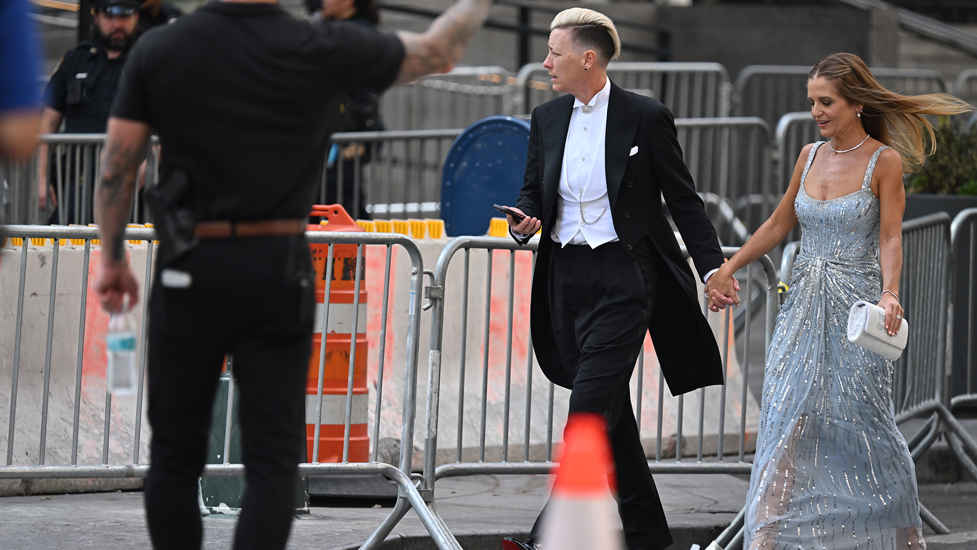 Abby Wambach and Glennon Doyle arrive at Madison Square Garden on July 3, 2026 in New York City.