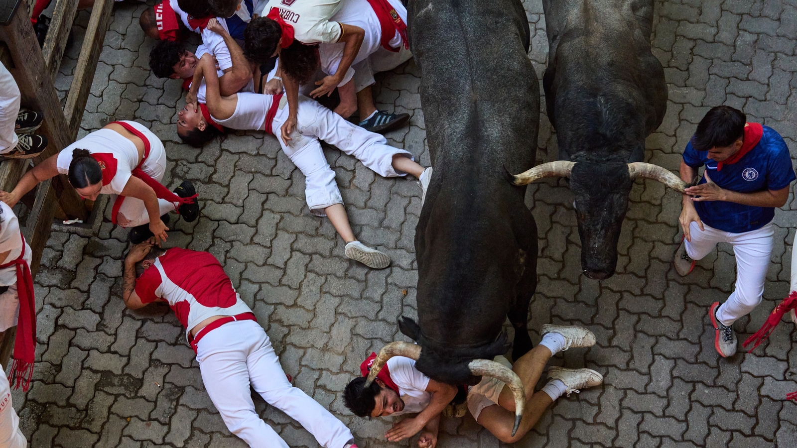 One runner gored in the face at Spain's San Fermin bull run festival