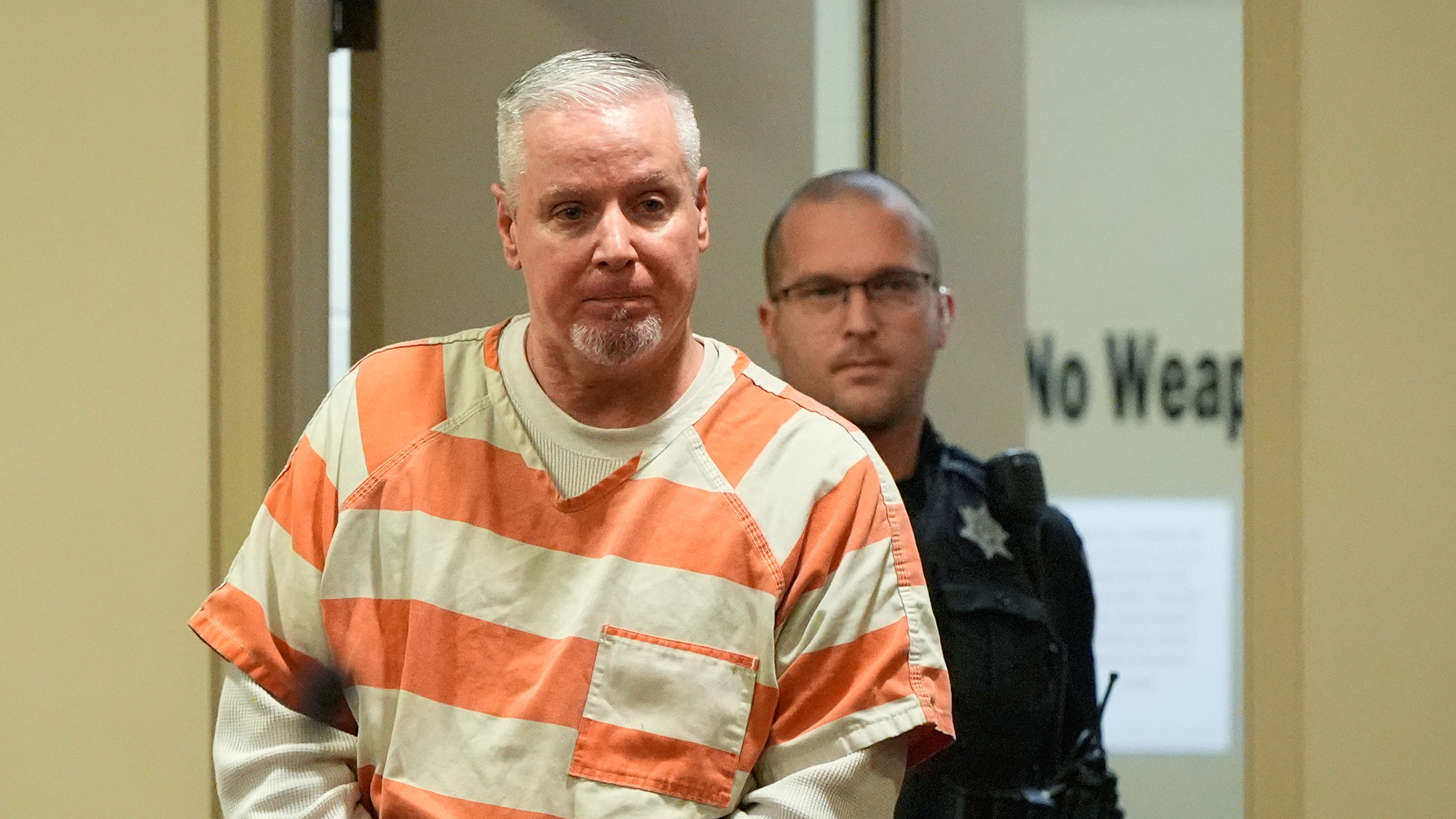 Colin Gray, the father of Apalachee High School shooting suspect Colt Gray, arrives to the courtroom at the Barrow County courthouse, Dec. 18, 2025, in Winder, Ga. 
