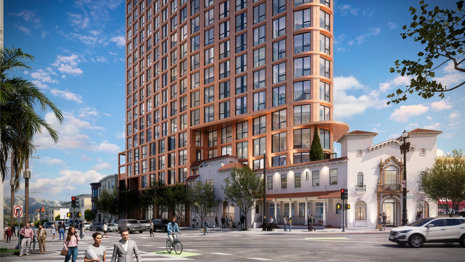 1965 Market Street view of the base historic structure, rendering by RG Architecture