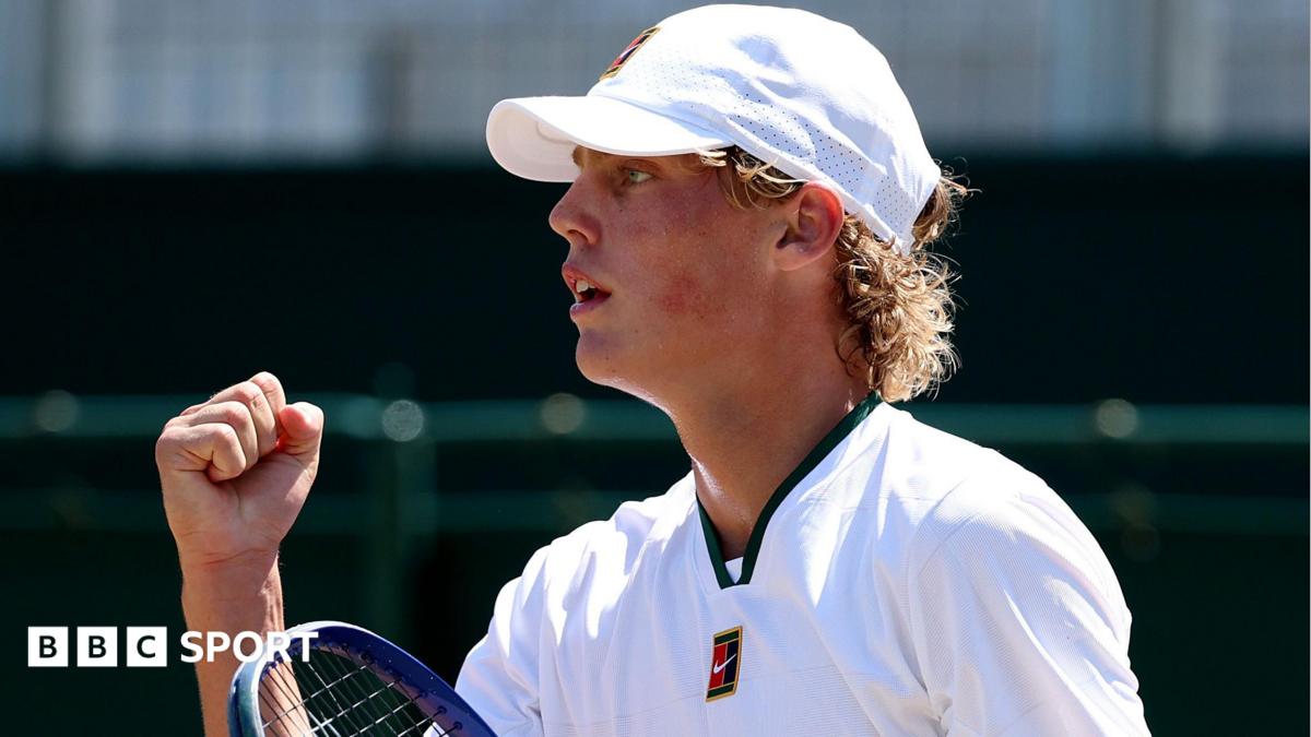 Cruz Hewitt celebrates after recording another win at Wimbledon