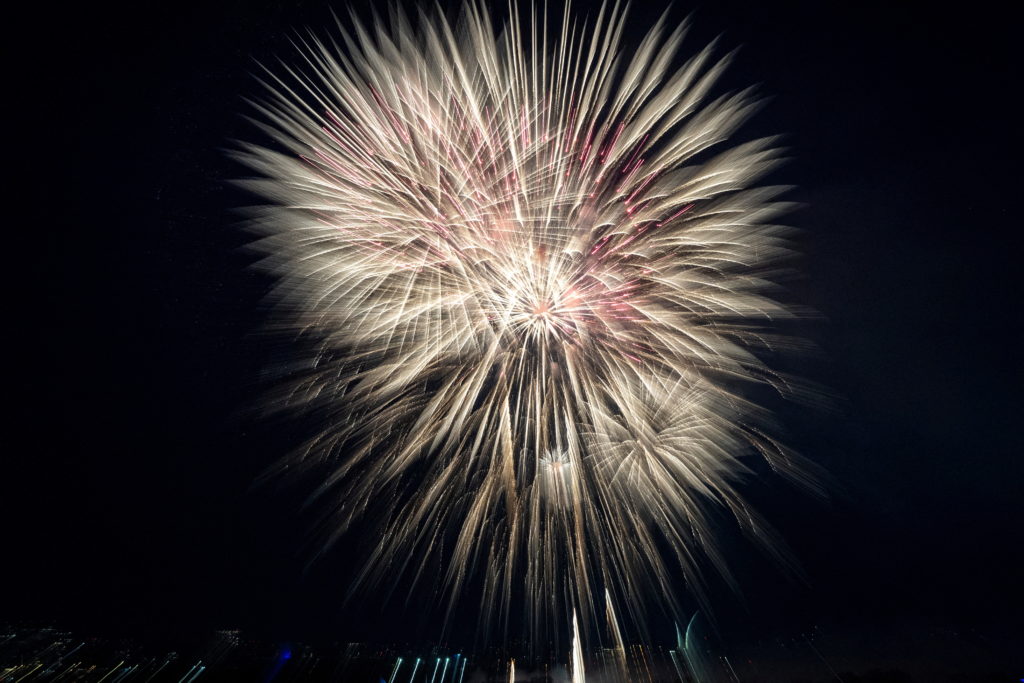 Fireworks explode near the Air Force Memorial, during a Fourth of July celebration at the White House in Washington