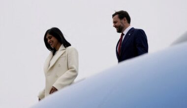 U.S. Vice President JD Vance disembarks Air Force Two at Oakland County International Airport