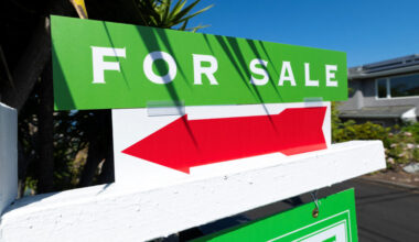 Residential real estate sign in California