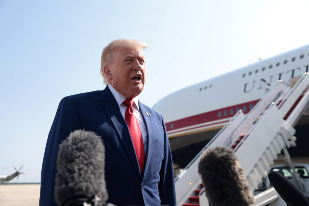 U.S. President Trump departs for Dover to attend dignified transfer for U.S. Army service members killed in the Iran war
