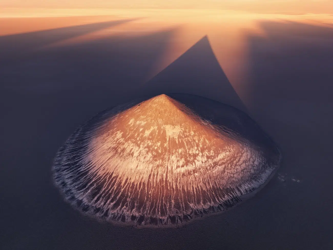 View of Cono de Arita at sunset, in Puna de Atacama, Argentina.