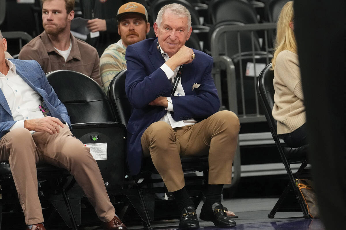 Dec 6, 2025; Phoenix, Arizona, United States; Jerry Colangelo sits courtside as the GCU Lopes p ...