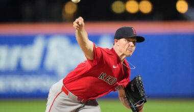 Boston Red Sox's Sonny Gray pitches during the second inning of a baseball game against the New York Mets Friday, July 10, 2026, in New York. (AP Photo/Frank Franklin II)