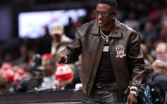 ATLANTA, GEORGIA - DECEMBER 23: Rapper Boosie Badazz reacts during the third quarter between the Atlanta Hawks and the Chicago Bulls at State Farm Arena on December 23, 2025 in Atlanta, Georgia. NOTE TO USER: User expressly acknowledges and agrees that, by downloading and or using this photograph, User is consenting to the terms and conditions of the Getty Images License Agreement. (Photo by Kevin C. Cox/Getty Images)