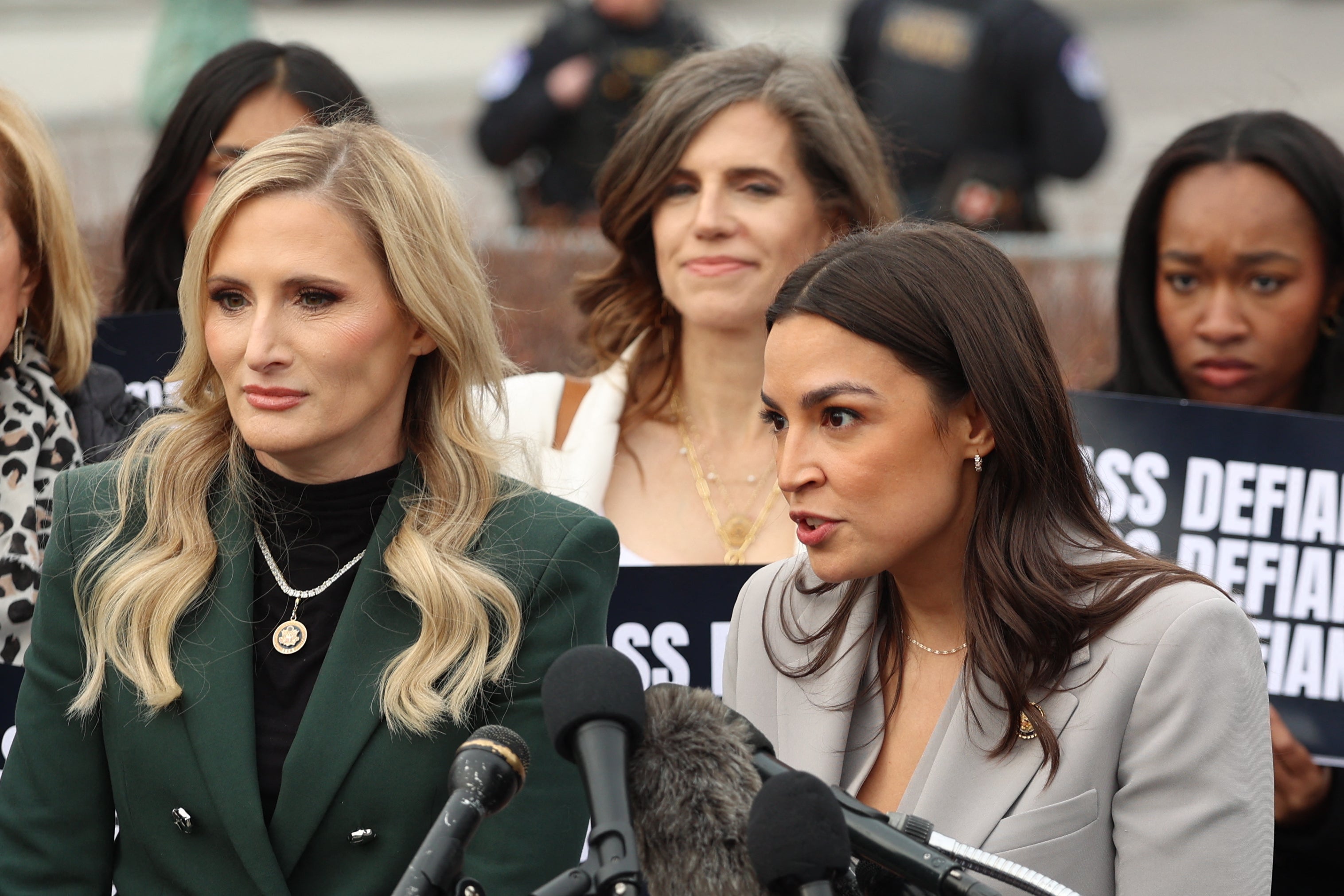 Ocasio-Cortez, has worked with Republicans like Rep. Laurel Lee of Florida (L) and Rep. Nancy Mace (R-S.C.) to pass the DEFIANCE Act in the House. But it has stalled so far.