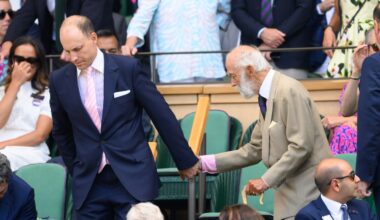 Prince Michael of Kent, 84, makes rare public outing at Wimbledon as his wife continues to recover from a stroke