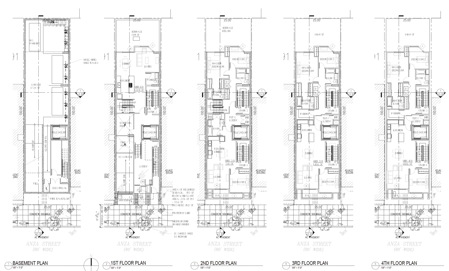 230 Anza Street floor plans, illustration by C.M. Wong Architecture