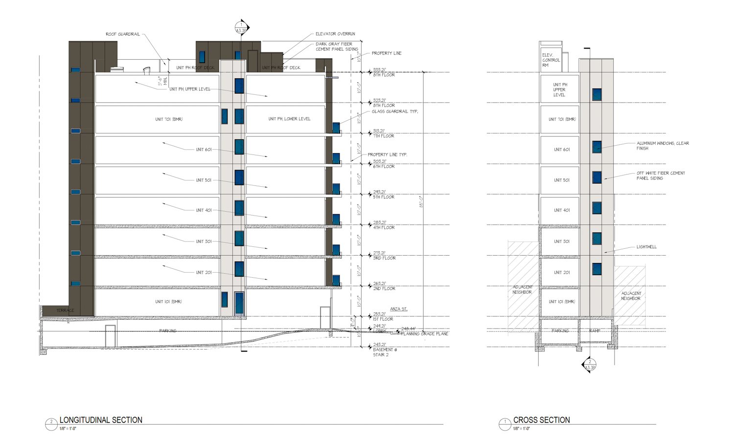 230 Anza Street vertical cross-sections, illustration by C.M. Wong Architecture