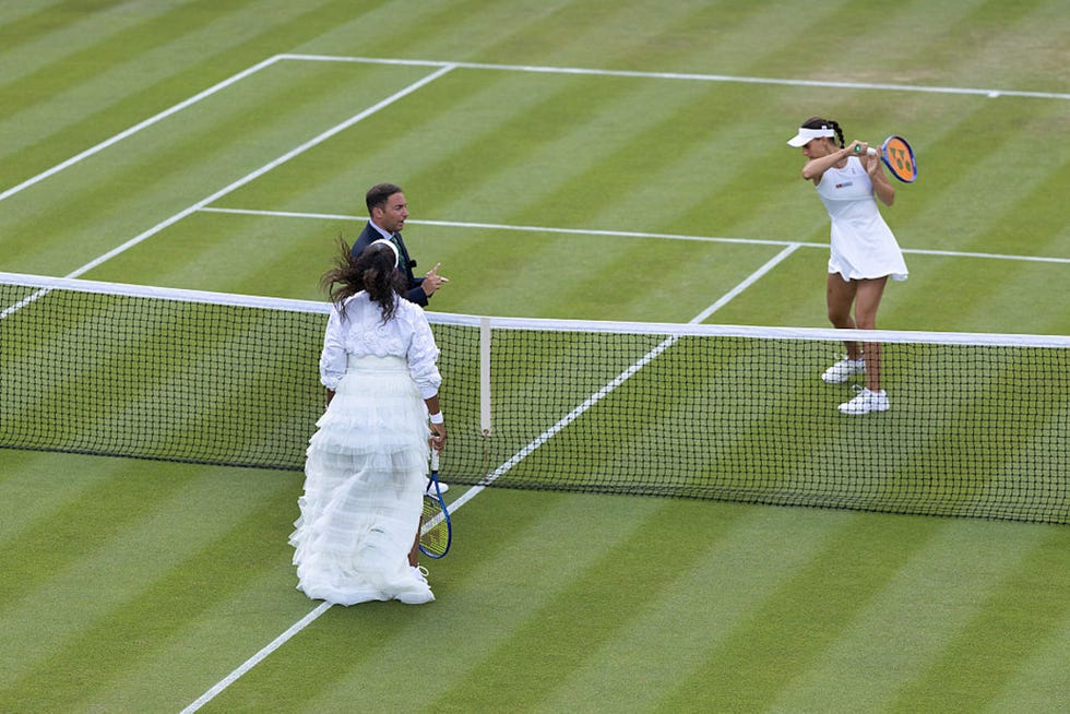 london, england july 01 naomi osaka of japan arrives on court for her match against anastasia gasanova in the second round of the ladies' singles competition on no 2 court during the wimbledon lawn tennis championships at the all england lawn tennis and croquet club at wimbledon on july 1st, 2026, in london, england photo by tim claytongetty images