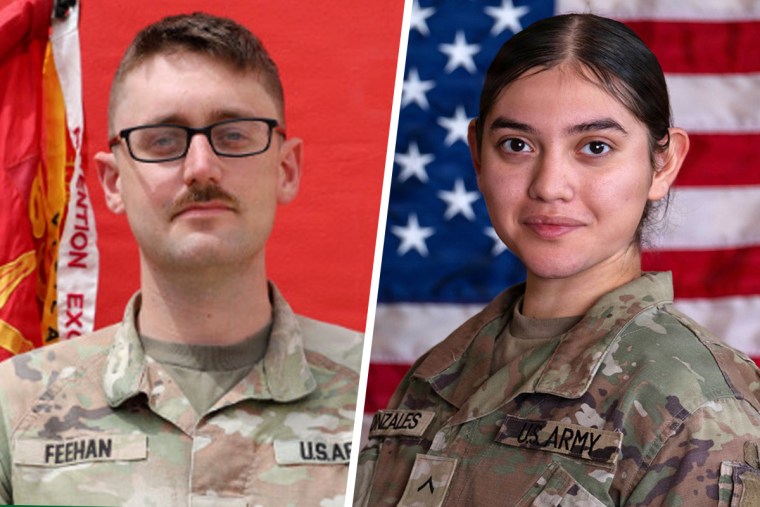 Pvt. Isabella Gonzales, 19, of Carrollton, Texas, and 1st Lt. Tyler James Feehan, 25.