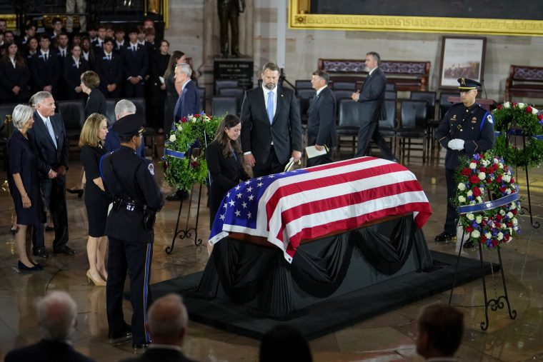 The casket of late Republican Senator Lindsey Graham.