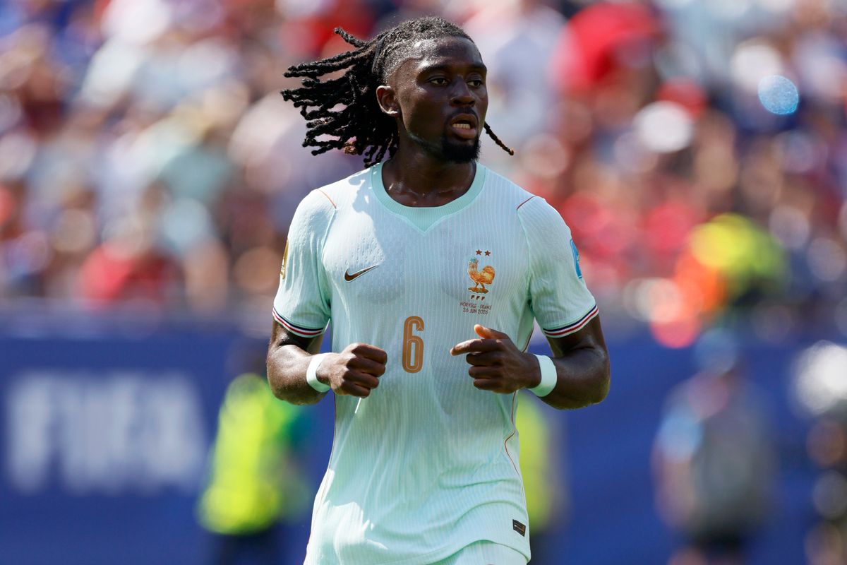Manu Kone in action for France at World Cup 2026