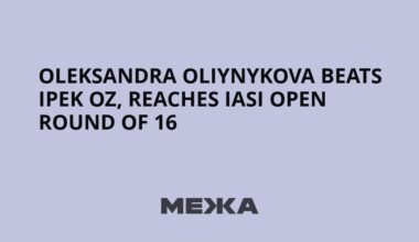 Oleksandra Oliynykova beats Ipek Oz, reaches Iasi Open round of 16