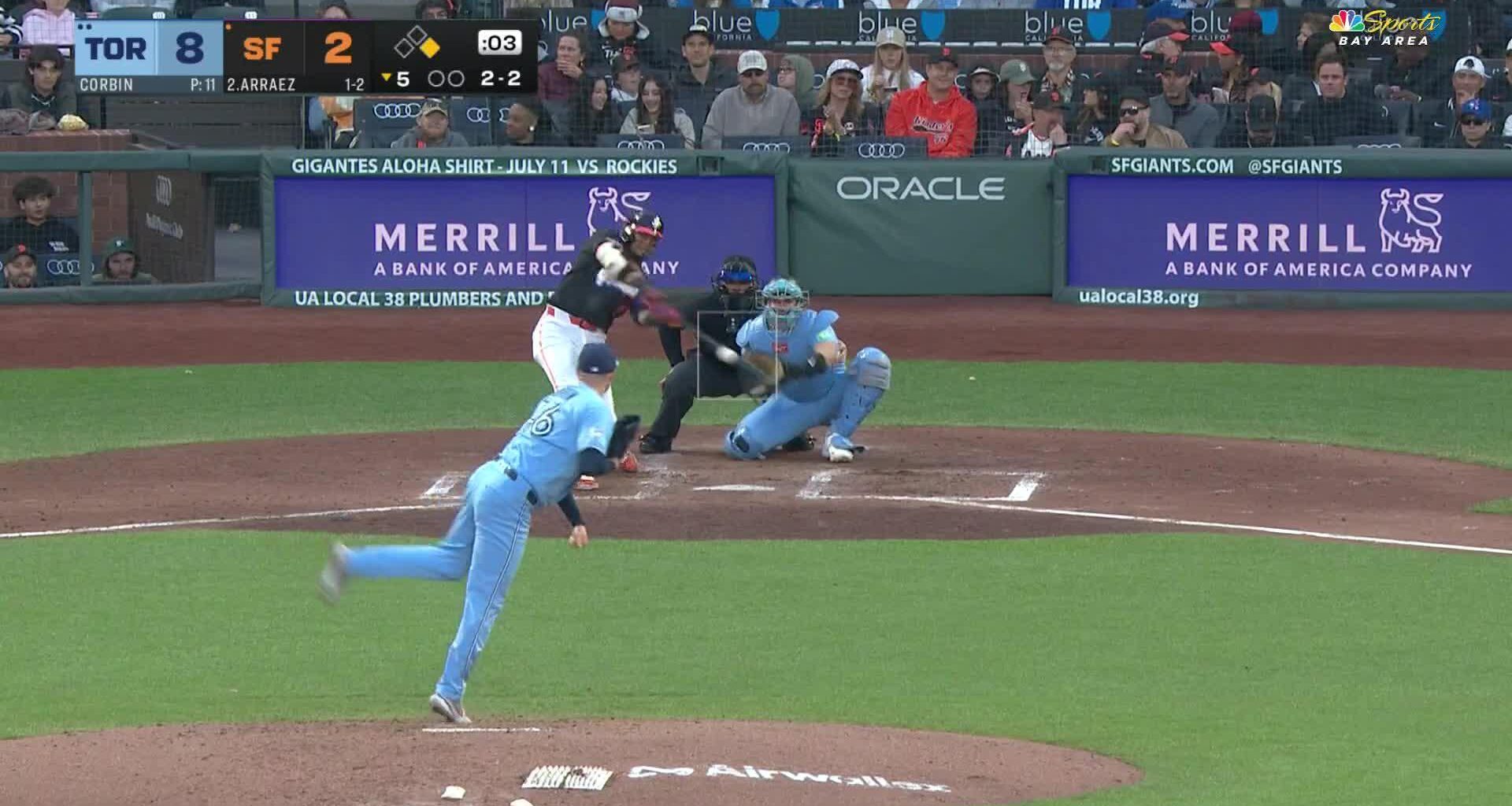 Blue Jays beat the Giants 9-3 as Jonatan Clase hits his 1st homer of season