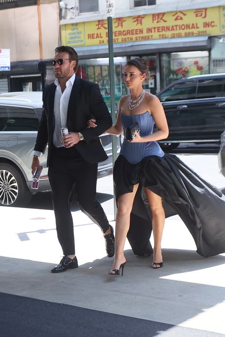 Guests leave The Ritz Carlton ahead of Taylor and Travis’s wedding in NYC