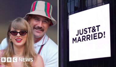 From 'a beautiful night' to 'world's greatest hangover', guests react to Taylor and Travis's wedding - BBC