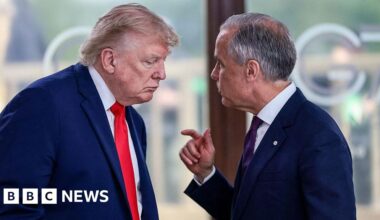 Trump slaps 50% tariffs on Canada and Carney vows to 'intensify' trade talks - BBC
