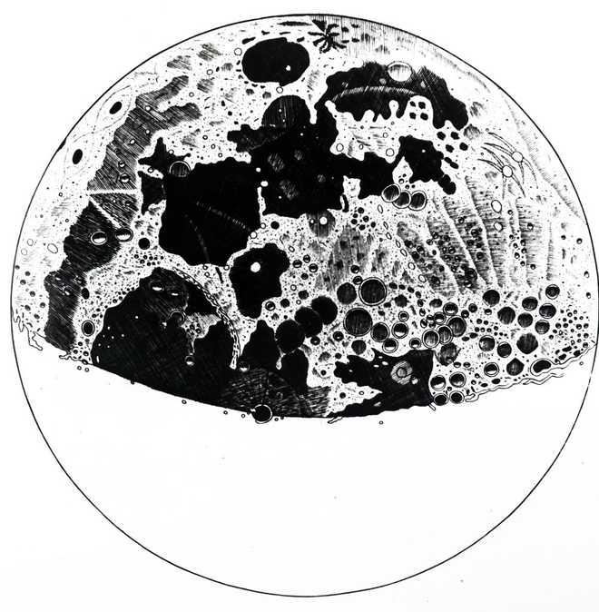 Johannes Hevelius' observation of a Gibbous Moon. Engraving depicting Johannes Hevelius' observation of a Gibbous Moon. Johannes Hevelius (1611-1687) a Polish-Lithuanian Astronomer. Dated 17th century. (Photo by: Universal History Archive/Universal Images Group via Getty Images)