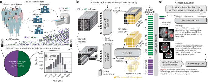 Health system learning enables generalist neuroimaging models