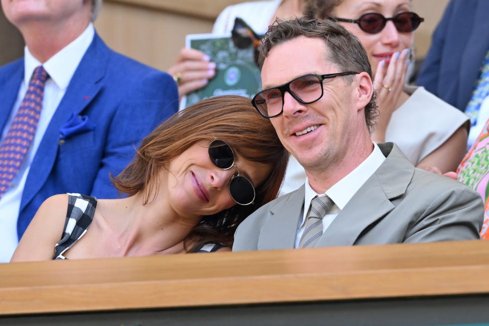 Celebrities Attend The Championships Wimbledon 2026 - Day 9 london, england july 07: sophie hunter and benedict cumberbatch during day nine of the 2026 wimbledon tennis championships at all england lawn tennis and croquet club on july 07, 2026 in london, england. (photo by karwai tang/wireimage)