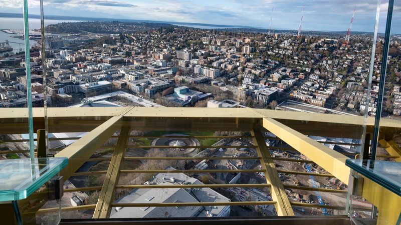 A file image of the observation deck atop the Space Needle. (Image: Caroline Anne / Seattle Refined) Feb. 25, 2026
