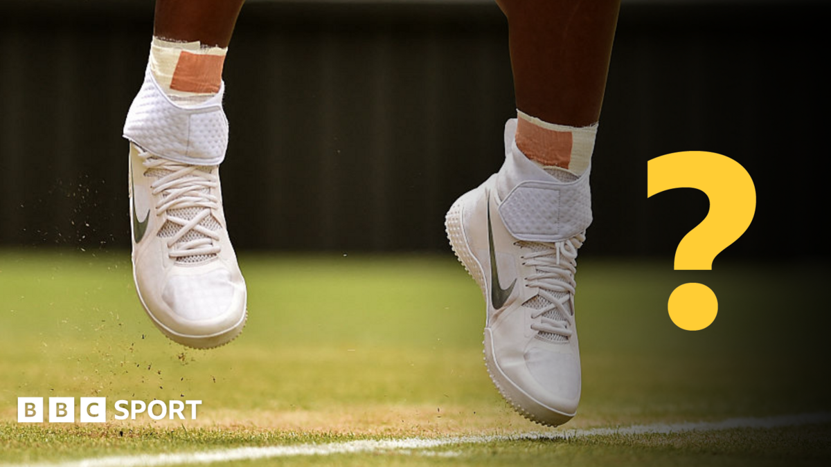 Unknown tennis player with question graphic