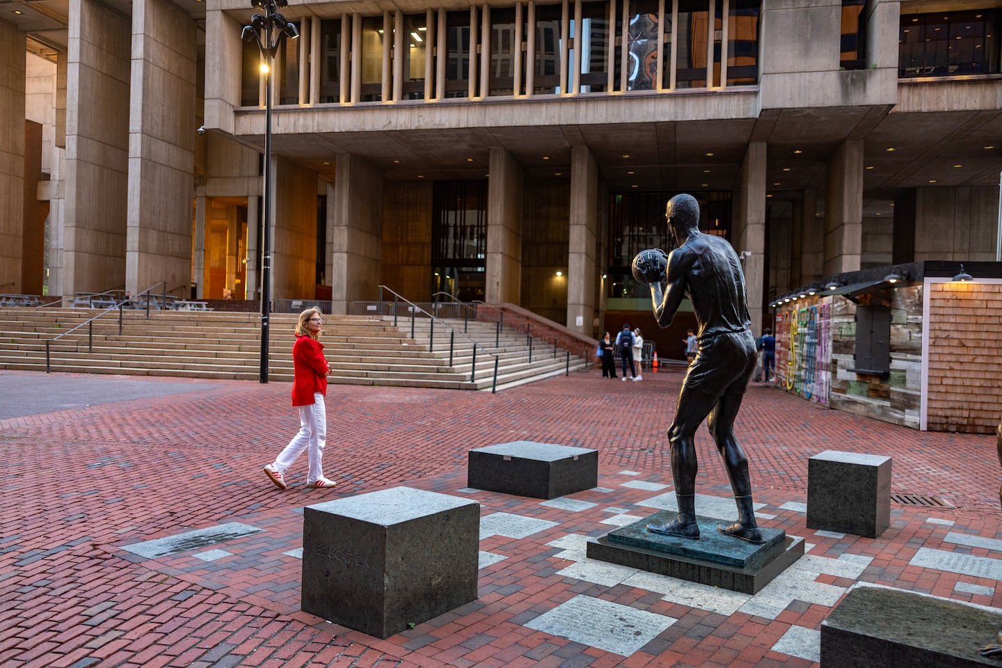 The placement of the statue of Celtics great Bill Russell was a missed opportunity, according to Smith.