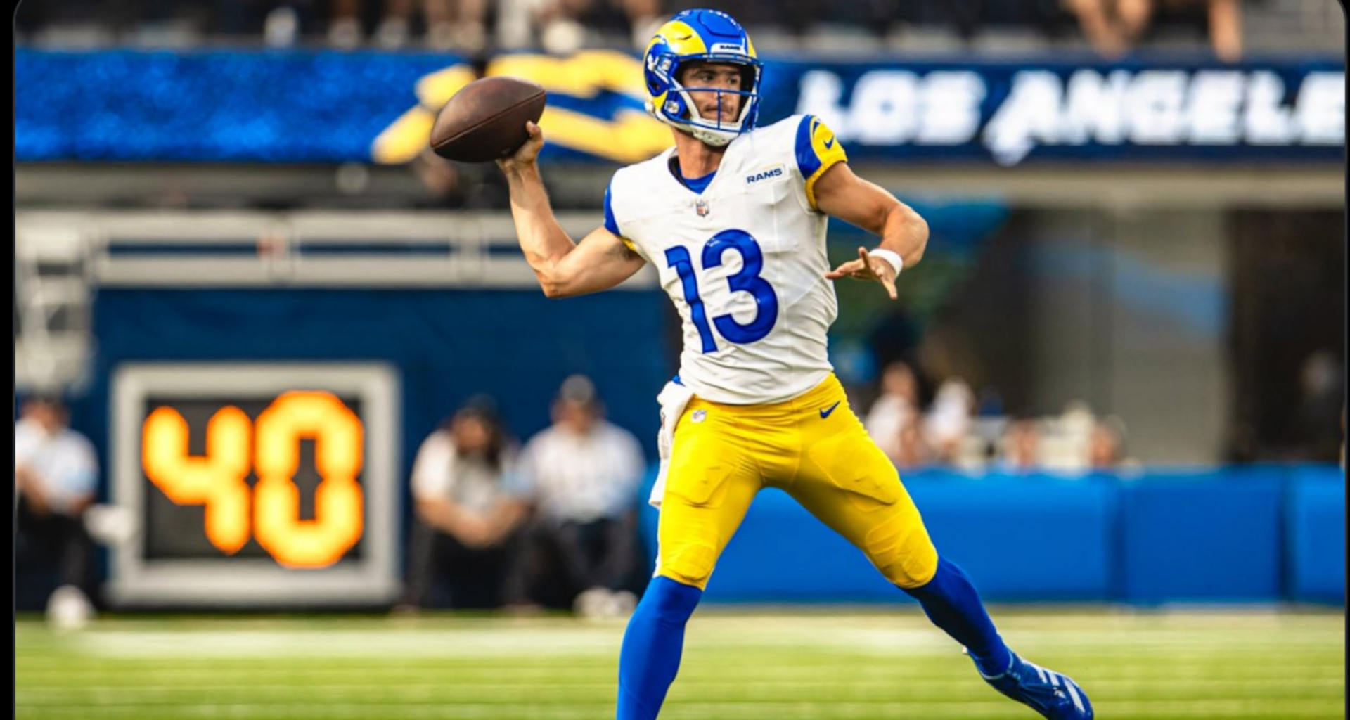Stetson Bennett flashes ‘big-time’ throw in L.A. Rams QB competition