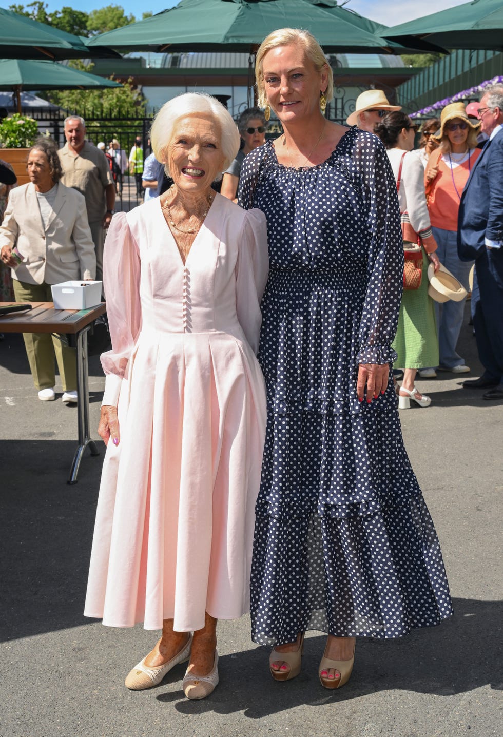 london, england june 29: dame mary berry and annabel bosher attend day one of the 2026 wimbledon tennis championships at the all england lawn tennis and croquet club on june 29, 2026 in london, england. (photo by karwai tang/wireimage)