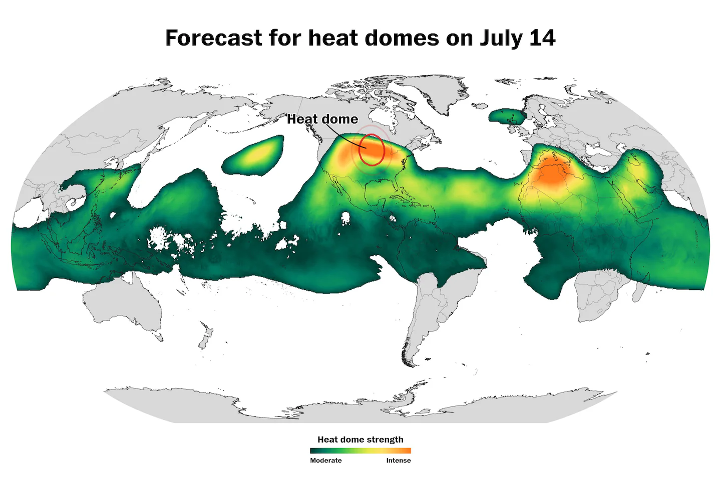 One of the planet's strongest heat domes will soon scorch the East Coast
