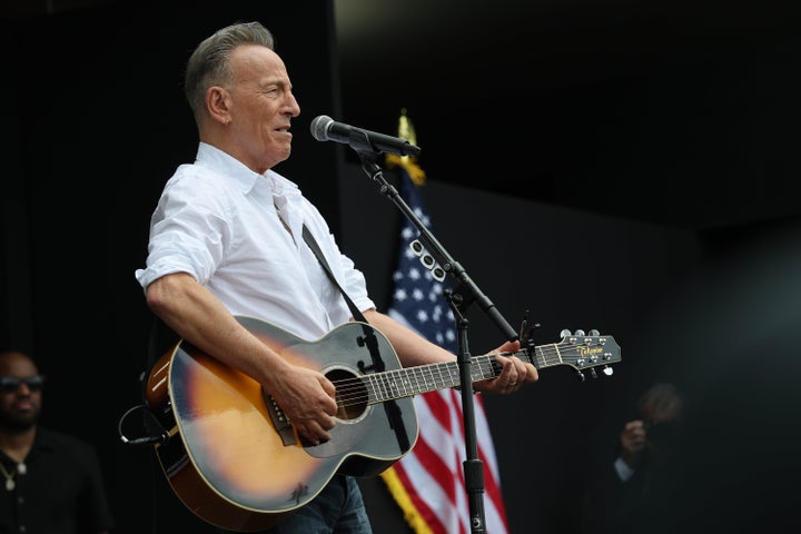 Bruce Springsteen performs on June 18, 2026, at the dedication of the Barack Obama Presidential Center in Chicago. 