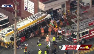 Dozens injured after bus crashes into Pikesville building