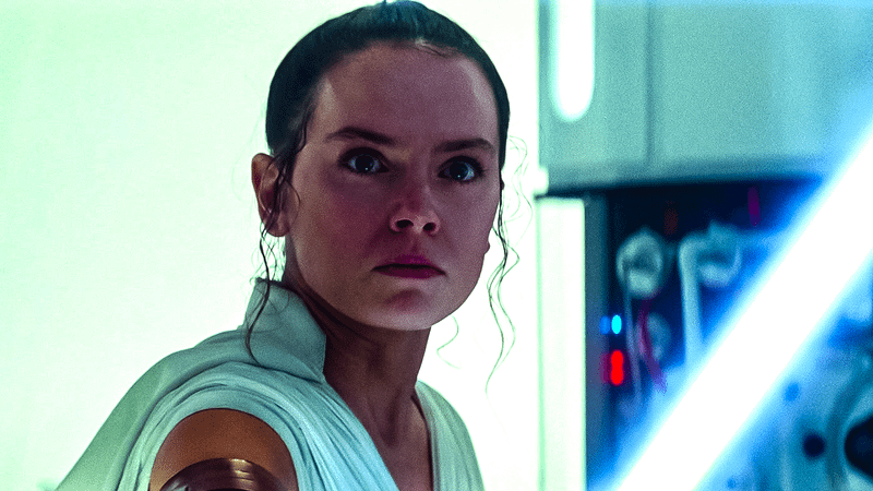 Daisy Ridley as Rey.