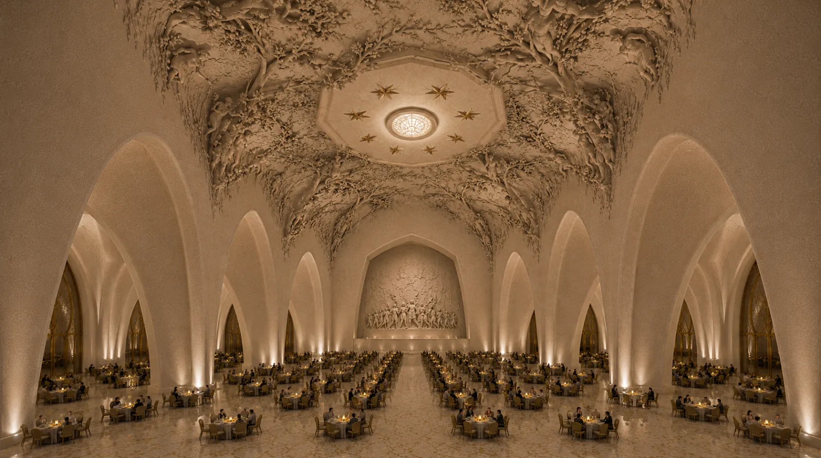 A rendering of the Europa Room at Gaudí Hotel Attraction.