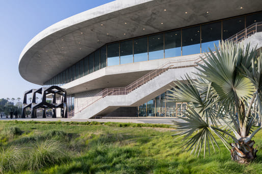 Winner of the 2026 AIA|LA Building Team Award: LACMA's newly opened David Geffen Galleries. Photo: Iwan Baan.