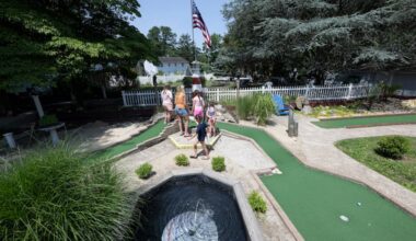 Players play rounds at Pleasant Valley Miniature Golf on Route 73 in Voorhees on Tuesday, June 30, 2026.
