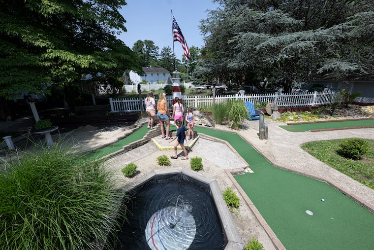 Players play rounds at Pleasant Valley Miniature Golf on Route 73 in Voorhees on Tuesday, June 30, 2026.