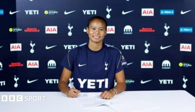 Alice Sombath signing for Tottenham