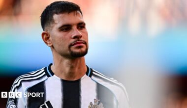 Bruno Guimaraes during Newcastle's Premier League match against Arsenal in April 2026