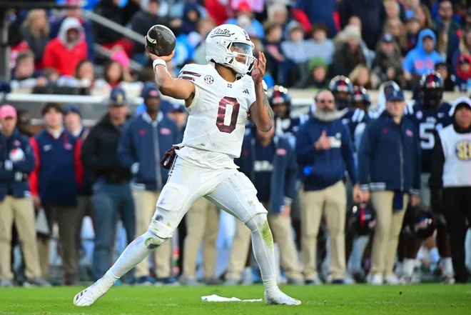 Mississippi State Bulldogs quarterback Michael Van Buren Jr.
