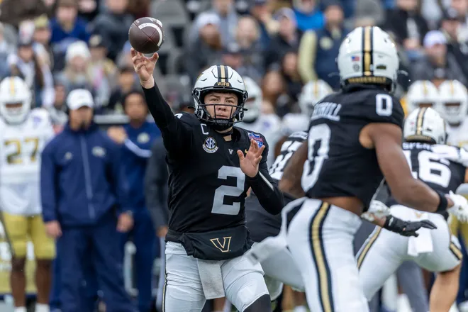 Vanderbilt Commodores quarterback Diego Pavia